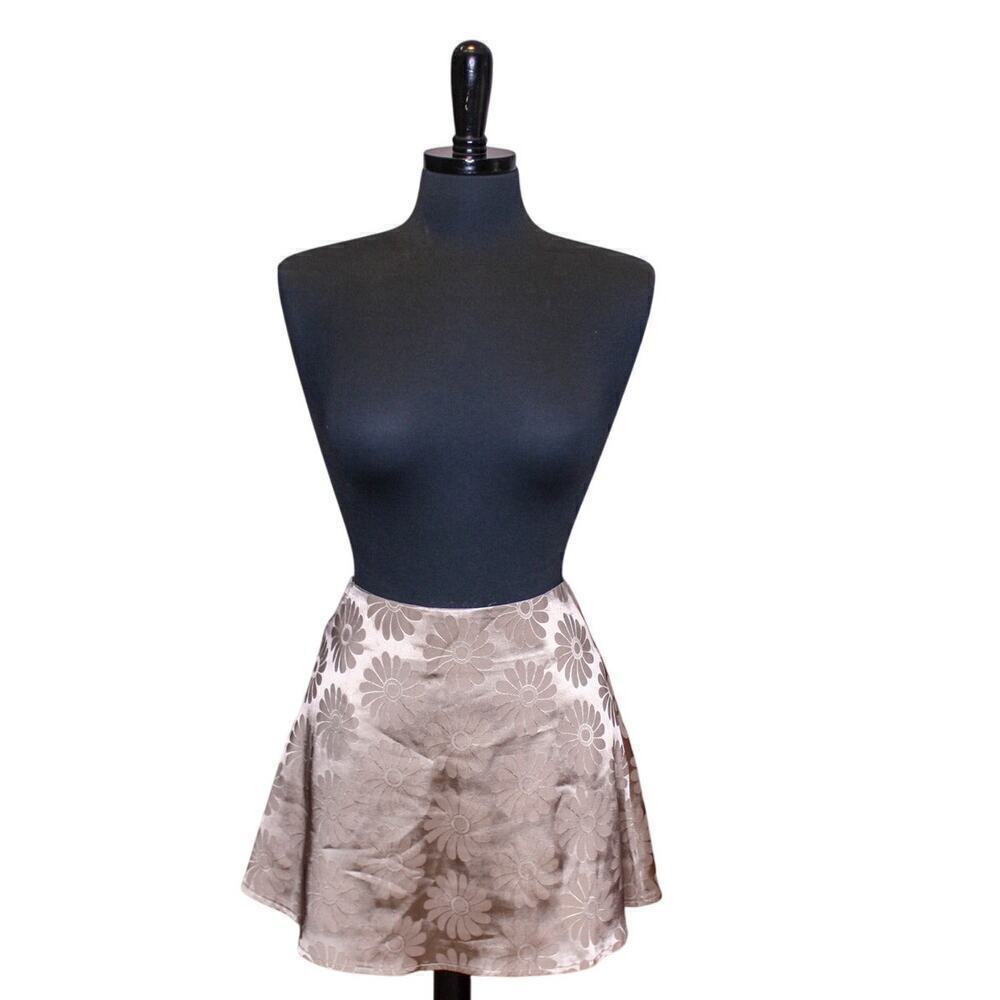 Polly Mini Skirt Metallic Daisy Floral Flower Power Y2K 90s Size 6